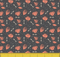 Stitch & Sparkle Mid-Centry-Bold Blooms Coral 100% Cotton Fabric 44" Wide, Quilt Crafts Cut by The Yard