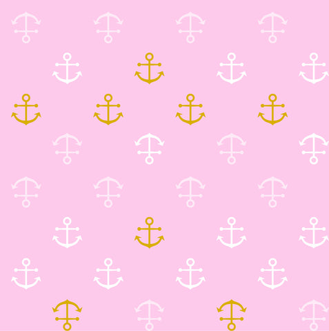 Baby Bamboo Pink Anchors  with Metallic
