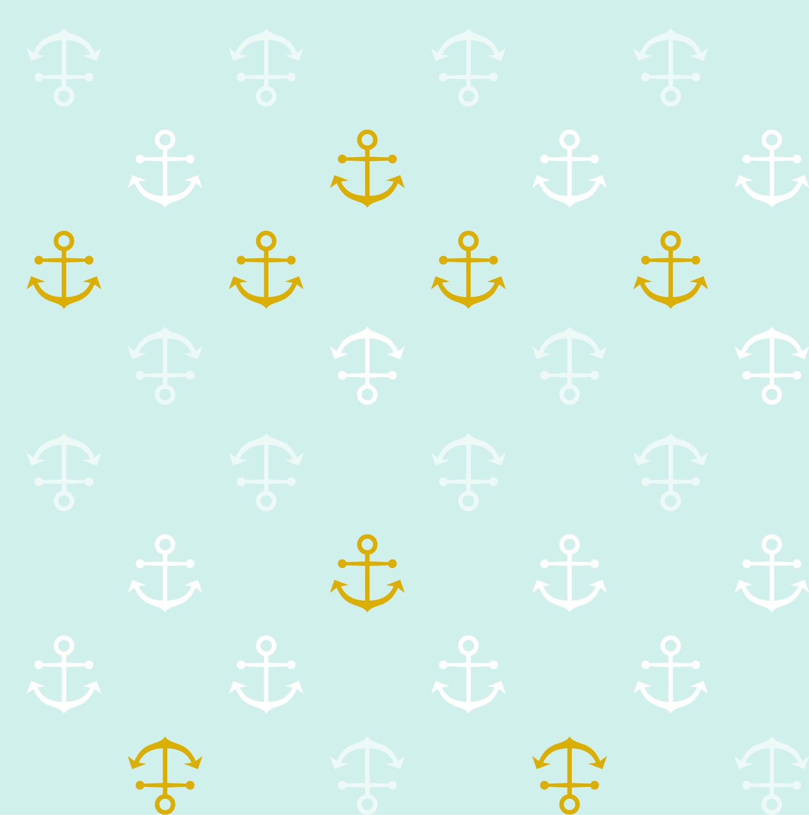 Baby Bamboo Blue Anchors with Metallic