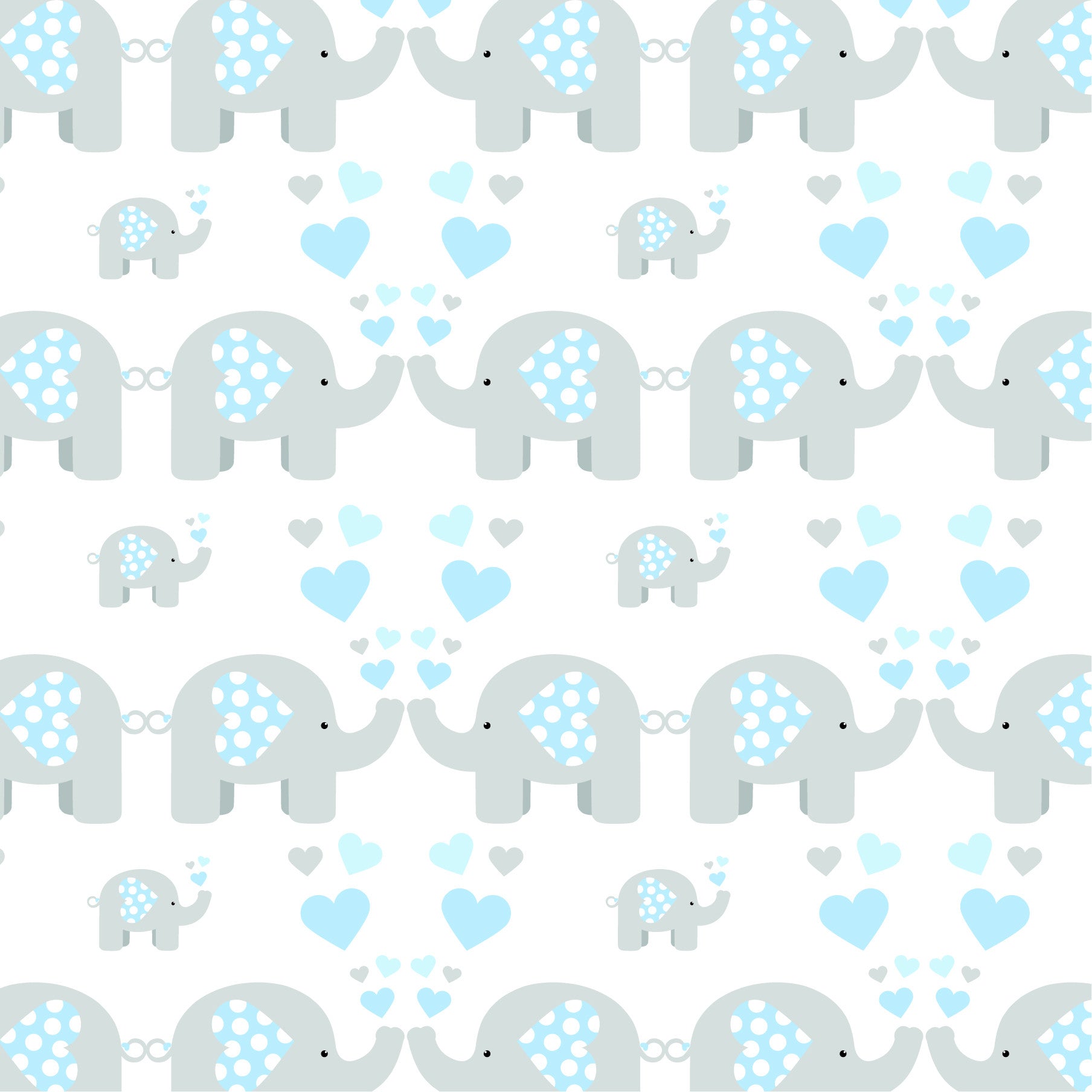 Cotton Muslin Blue Elephant Muslin