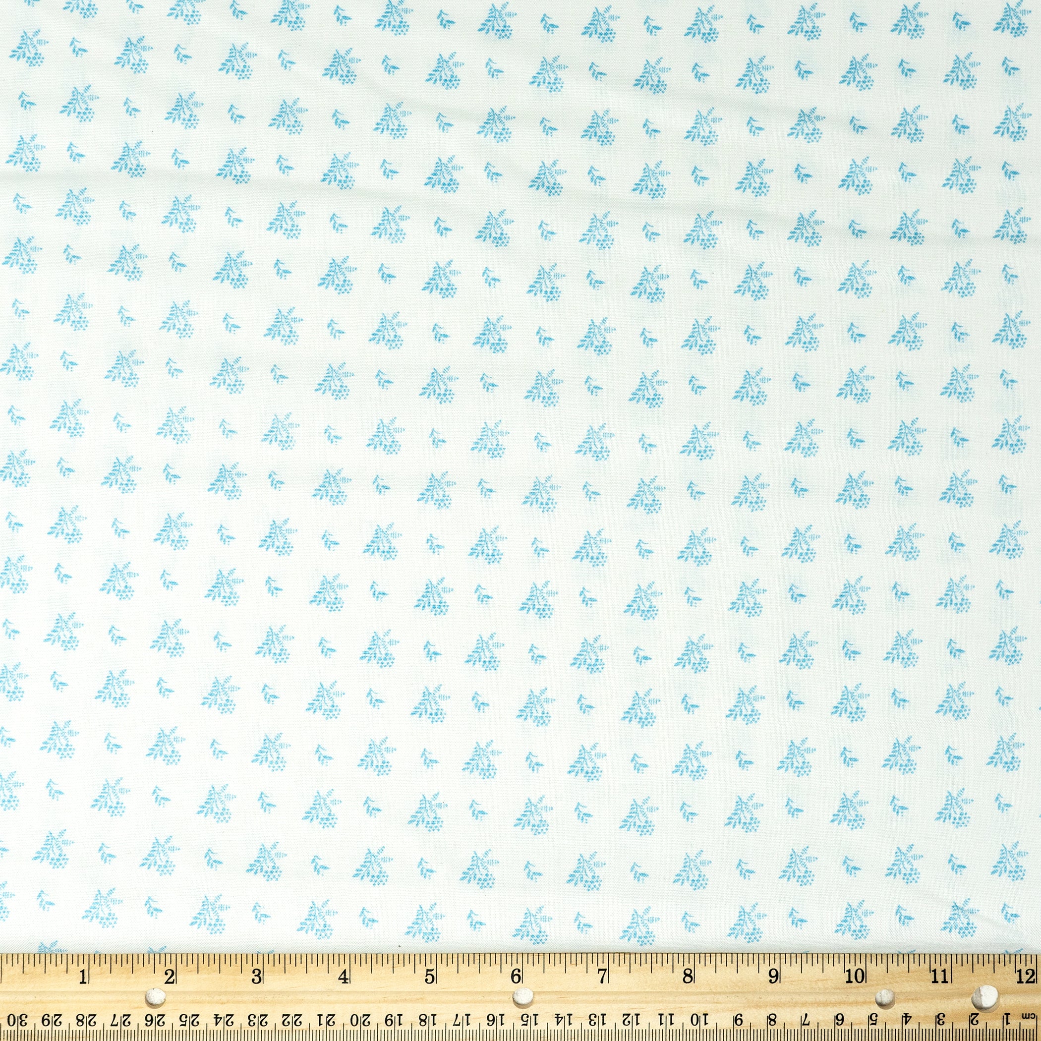 Waverly Inspirations Cotton 44" Mini Bouquet Powder Blue Color Sewing Fabric by the Yard