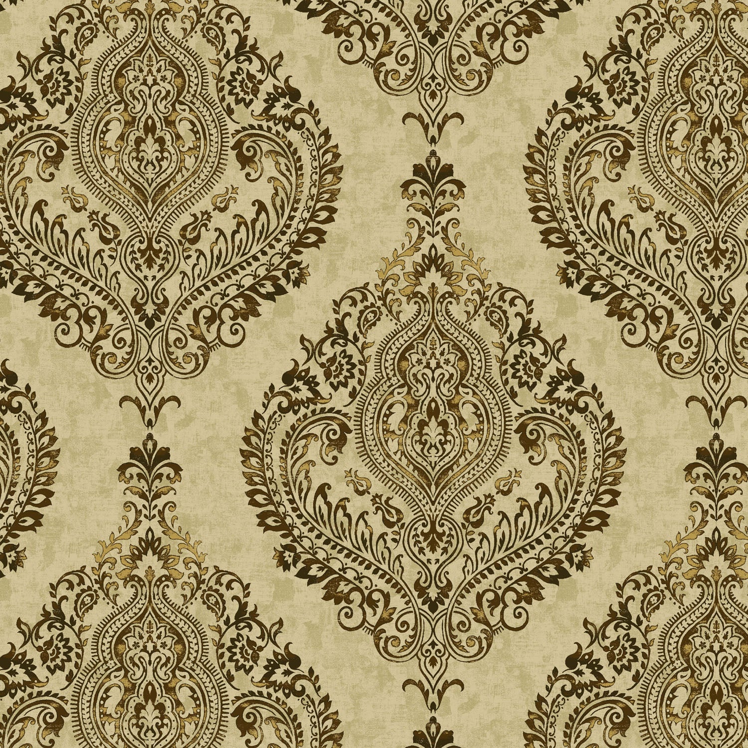 Waverly Inspirations Cotton Duck 54" Large Damask Chai Color Sewing Fabric by the Yard
