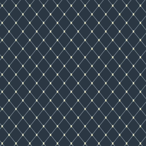 Waverly Inspirations 100% Cotton Duck 45" Diamond Print Navy Color Sewing Fabric by the Yard