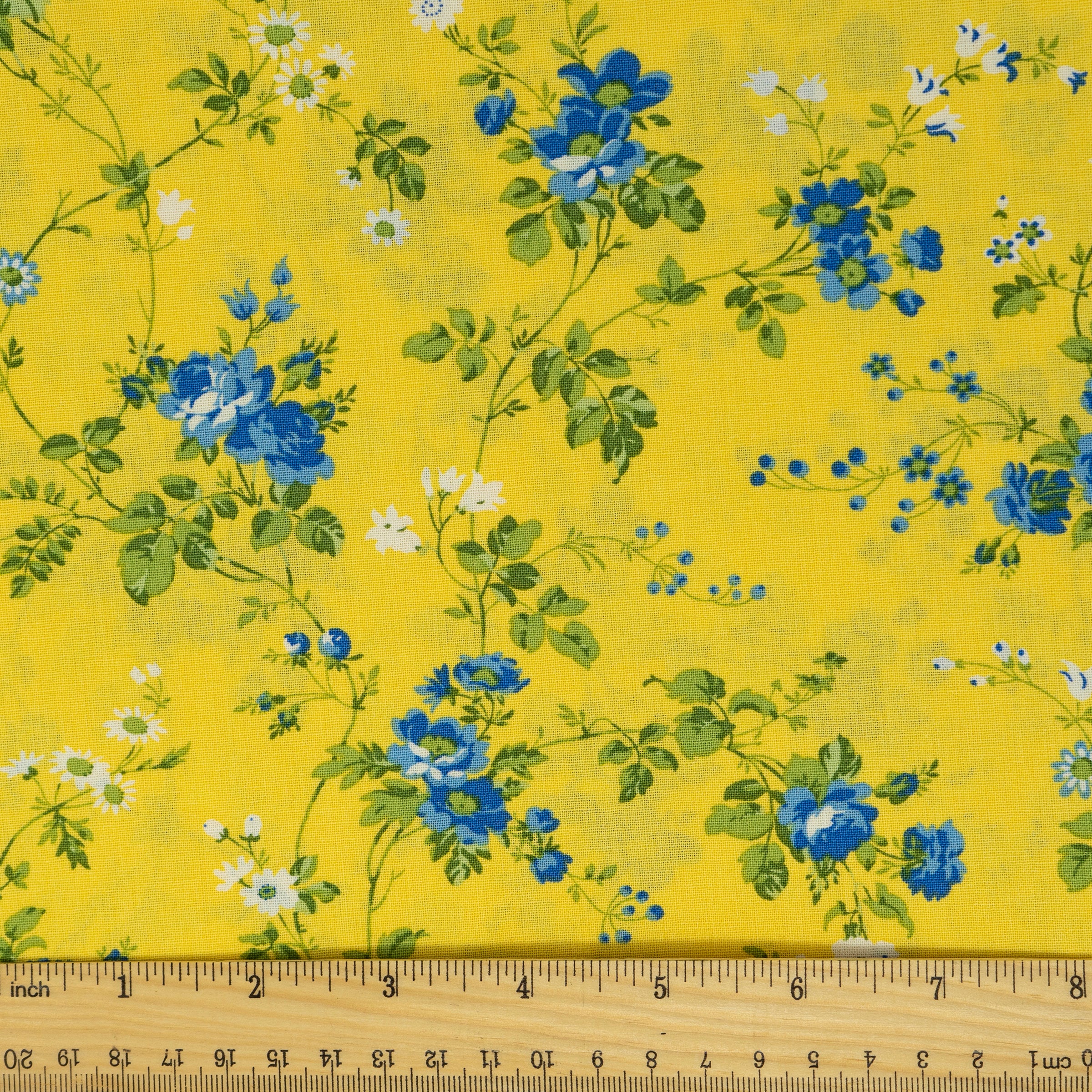 Waverly Inspirations 44" 100% Cotton Charlotte Vine Sewing & Craft Fabric By the Yard, Blue, Yellow and Green