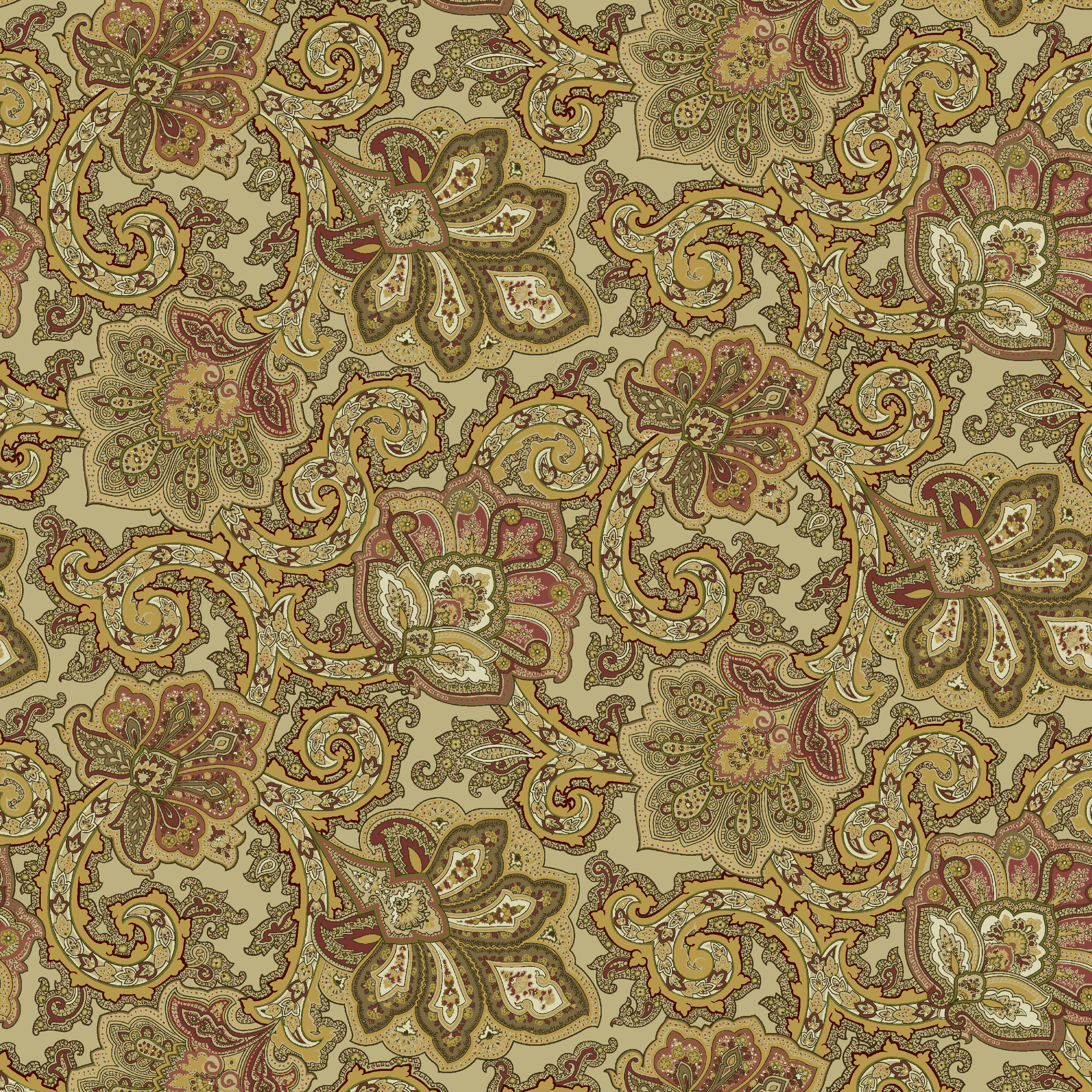 Waverly Inspirations 100% Cotton Duck 45" Width Paisley Antique Color Sewing Fabric by the Yard