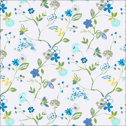Waverly Inspirations Cotton 44" Sketch Floral Lagoon Color Sewing Fabric by the Yard