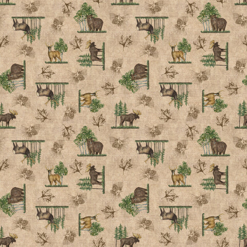 Stitch & Sparkle Paul Brent-Lodge Farm-Wildlife In The Forest 100% Cotton Fabric 44" Wide, Quilt Crafts Cut by The Yard