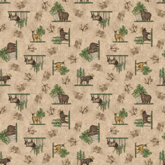 Stitch & Sparkle Paul Brent-Lodge Farm-Wildlife In The Forest 100% Cotton Fabric 44" Wide, Quilt Crafts Cut by The Yard