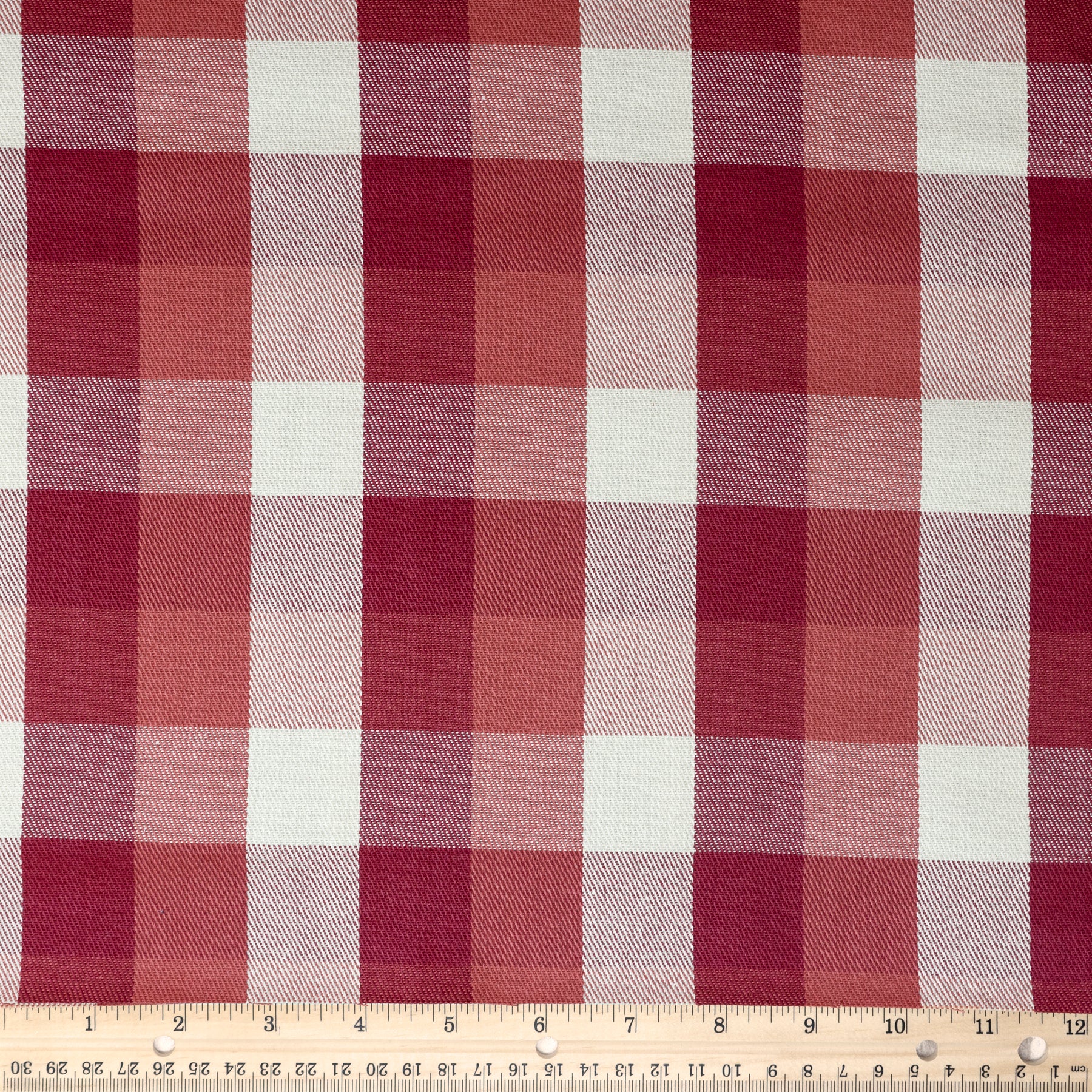 Waverly Inspirations 100% Cotton Duck 54" Twill Plaid Red Color Sewing Fabric by the Yard