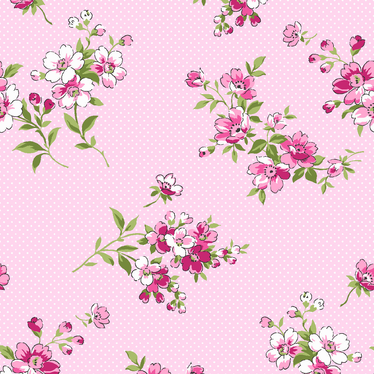 Waverly Inspirations Cotton 44" Small Floral Carnation Color Sewing Fabric by the Yard