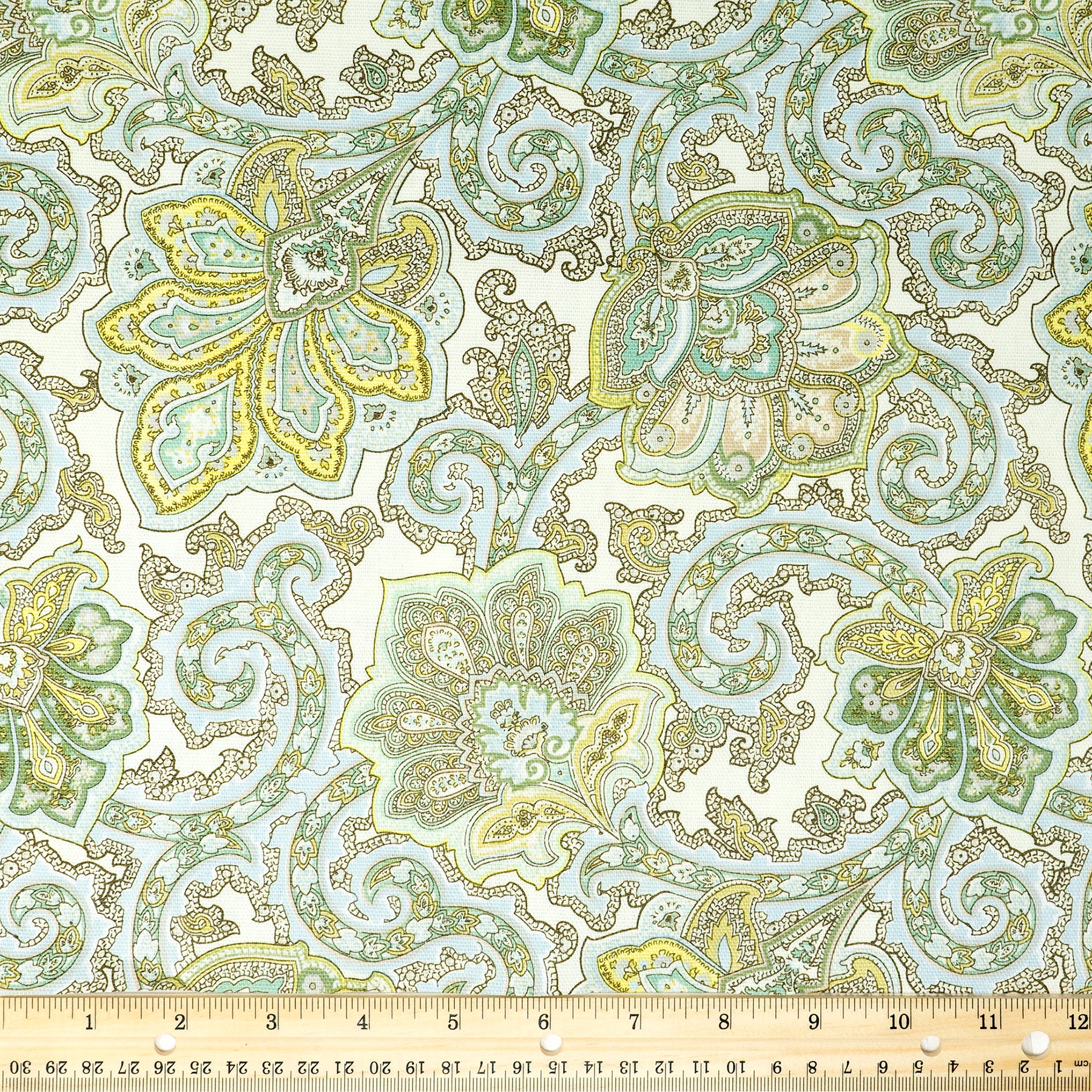 Waverly Inspirations 100% Cotton Duck 45" Width Paisley Spa Color Sewing Fabric by the Yard