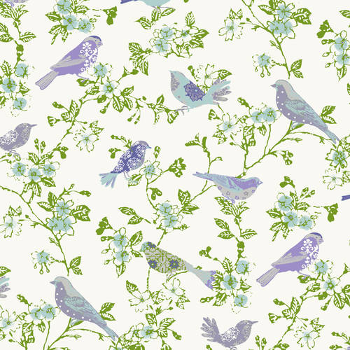 Waverly Inspirations Cotton 44" Birds Lilac Color Sewing Fabric by the Yard