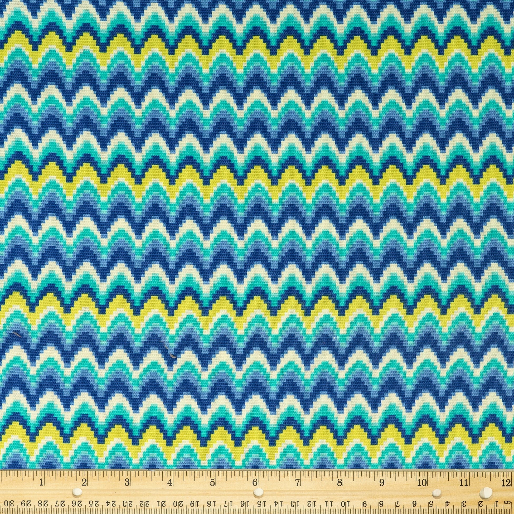 Waverly Inspirations 100% Cotton Duck 45" Width Ikat Azure Color Sewing Fabric by the Yard