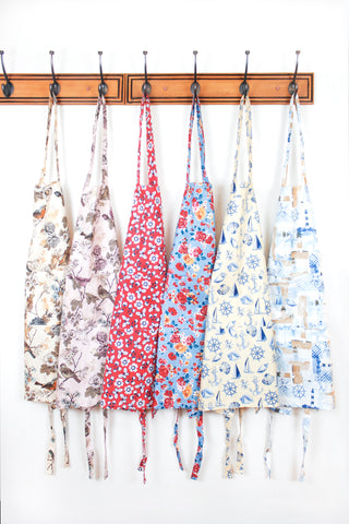 Stitch & Sparkle APRON with pocket, 100% Cotton, Nautical, Shell Beige,  One Size Fix For All
