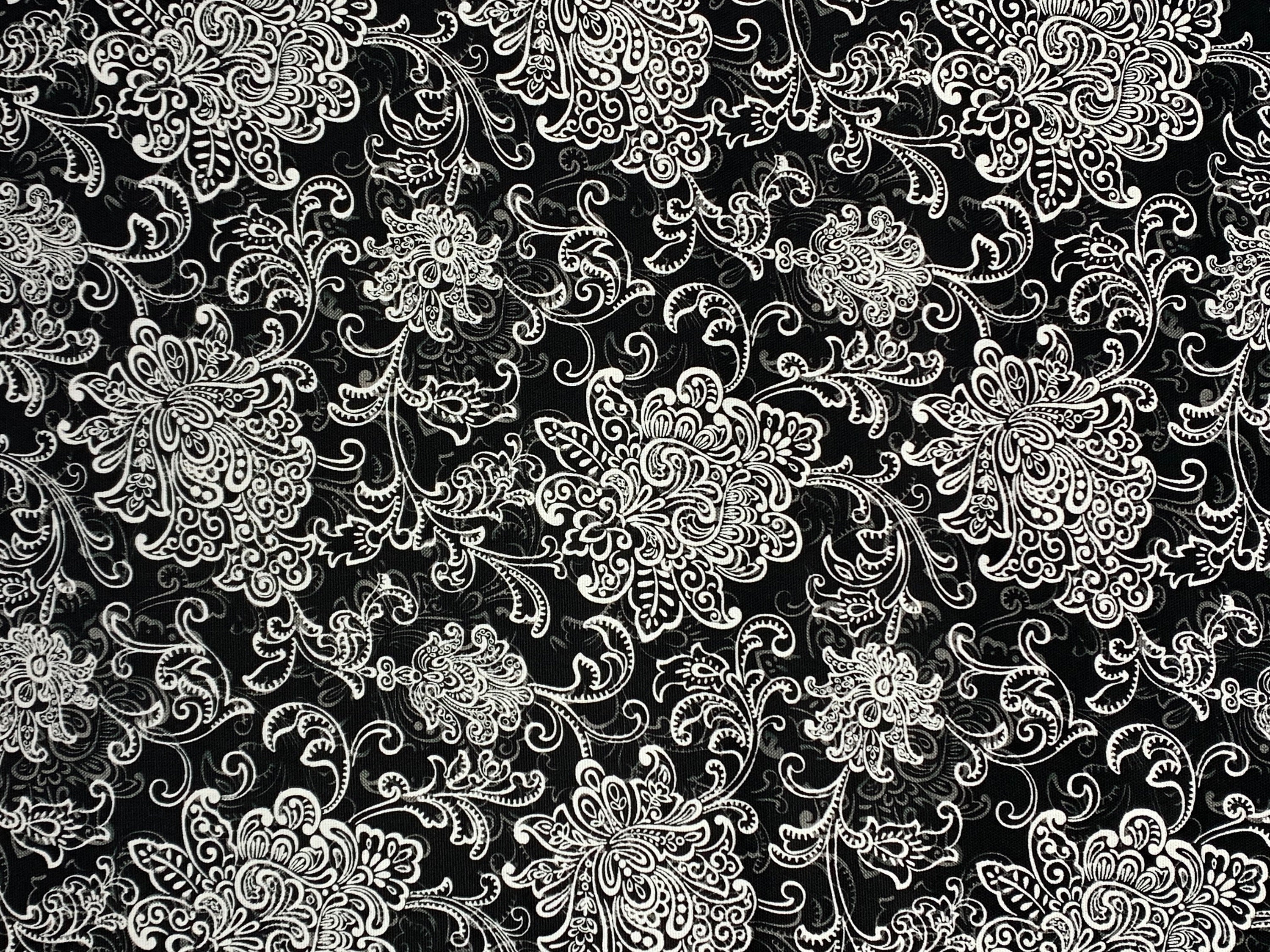 Waverly Inspirations 100% Cotton Duck 45" Width Scroll Black Color Sewing Fabric by the Yard