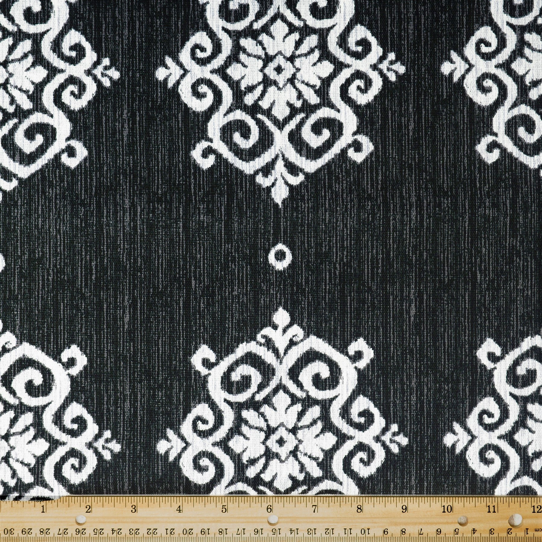 Waverly Inspirations 100% Cotton Duck 45" Width Ikat Square Black Color Sewing Fabric by the Yard