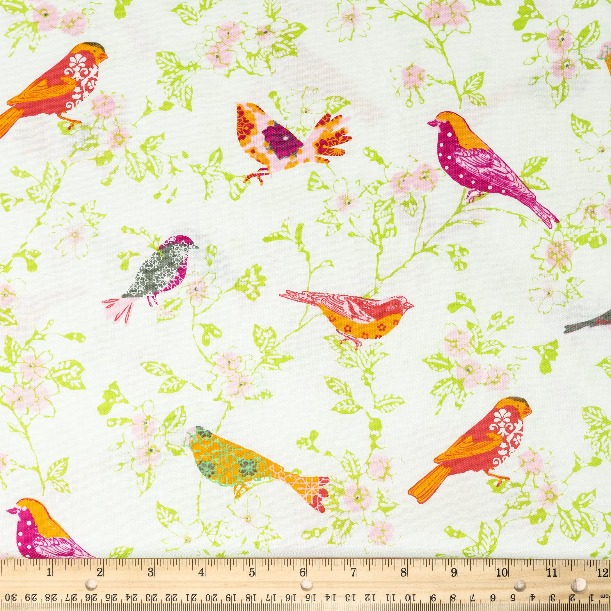 Waverly Inspirations Cotton 44" Birds Magenta Color Sewing Fabric by the Yard