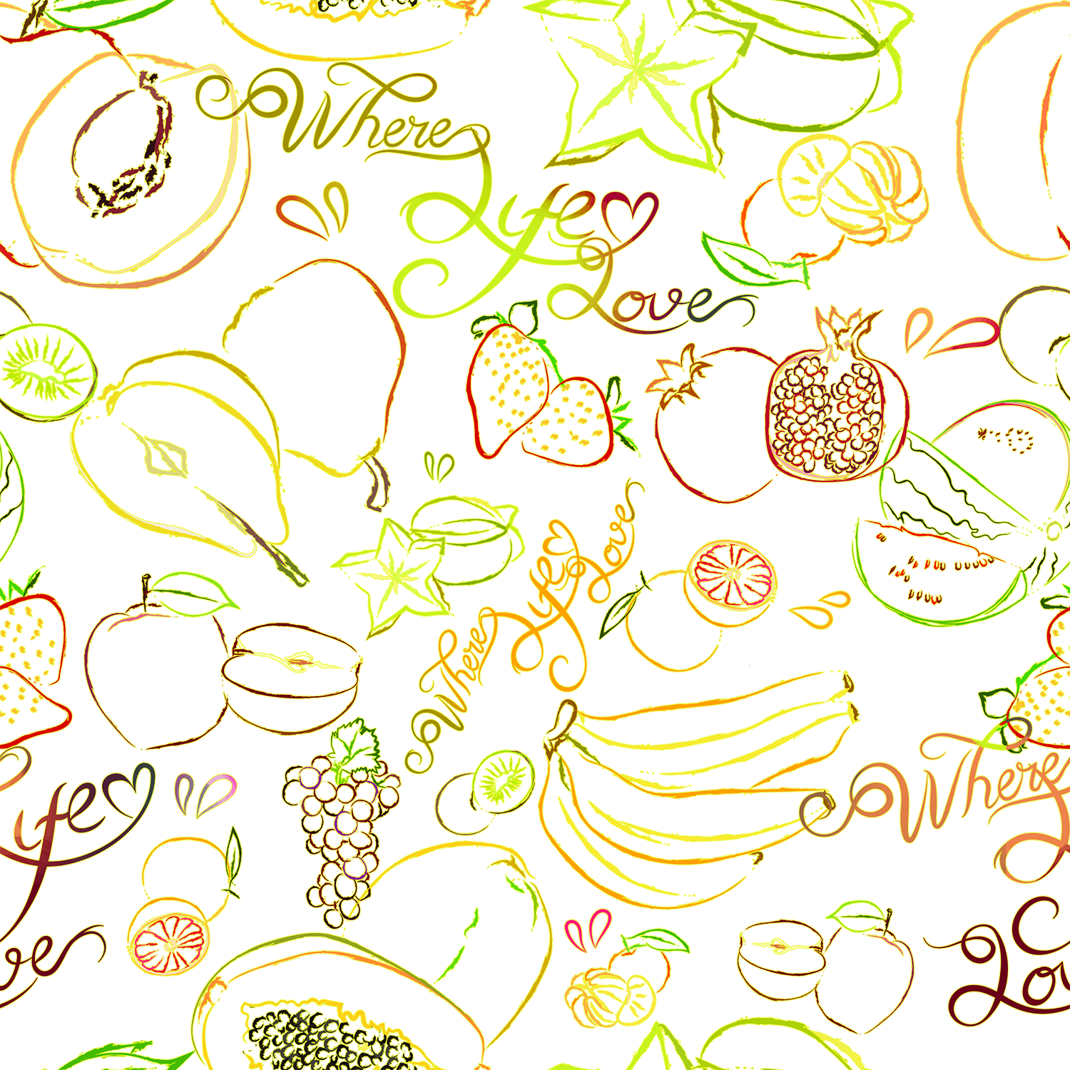 Stitch & Sparkle Fabrics, Fruity, Fruits World Cotton Fabrics,  Quilt, Crafts, Sewing, Cut By The Yard