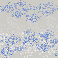 Stitch & Sparkle Surrender To The Sea-Fish Line 100% Cotton Fabric 44" Wide, Quilt Crafts Cut by The Yard