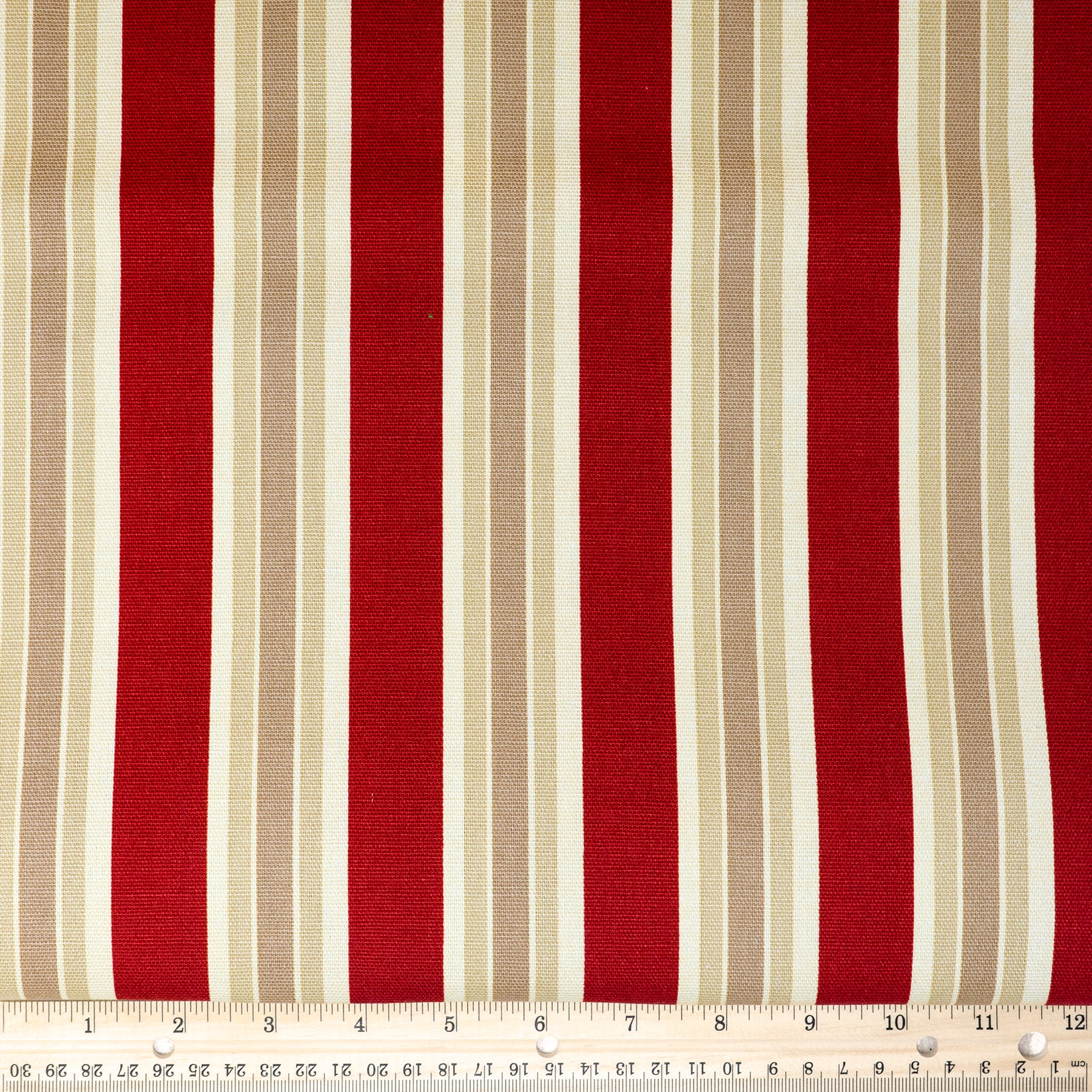 Waverly Inspirations 100% Cotton Duck 45" Width Large Stripe Antique Color Sewing Fabric by the Yard