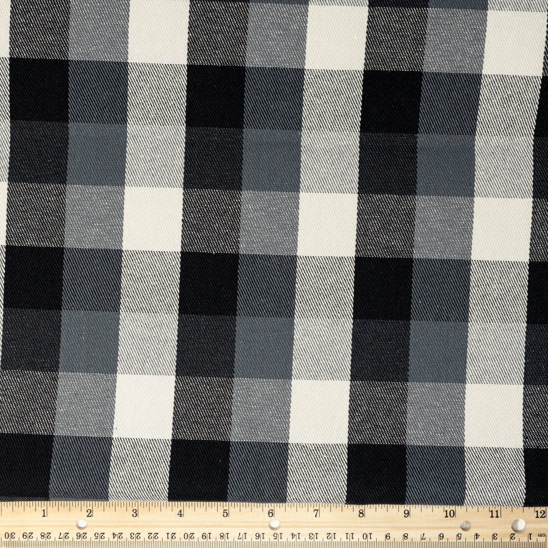 Waverly Inspirations 100% Cotton Duck 54" Twill Plaid Black Color Sewing Fabric by the Yard
