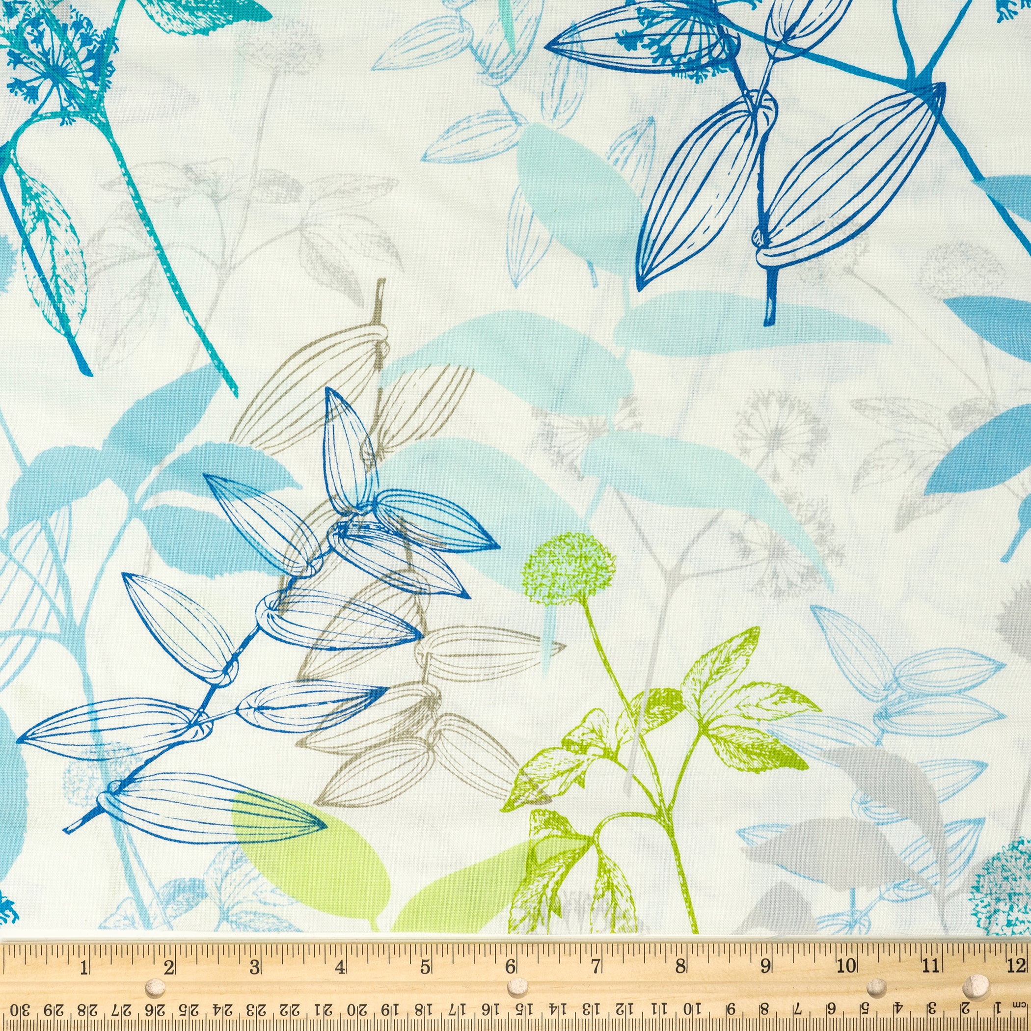 Waverly Inspirations Cotton 44" Botanical Aqua Color Sewing Fabric by the Yard