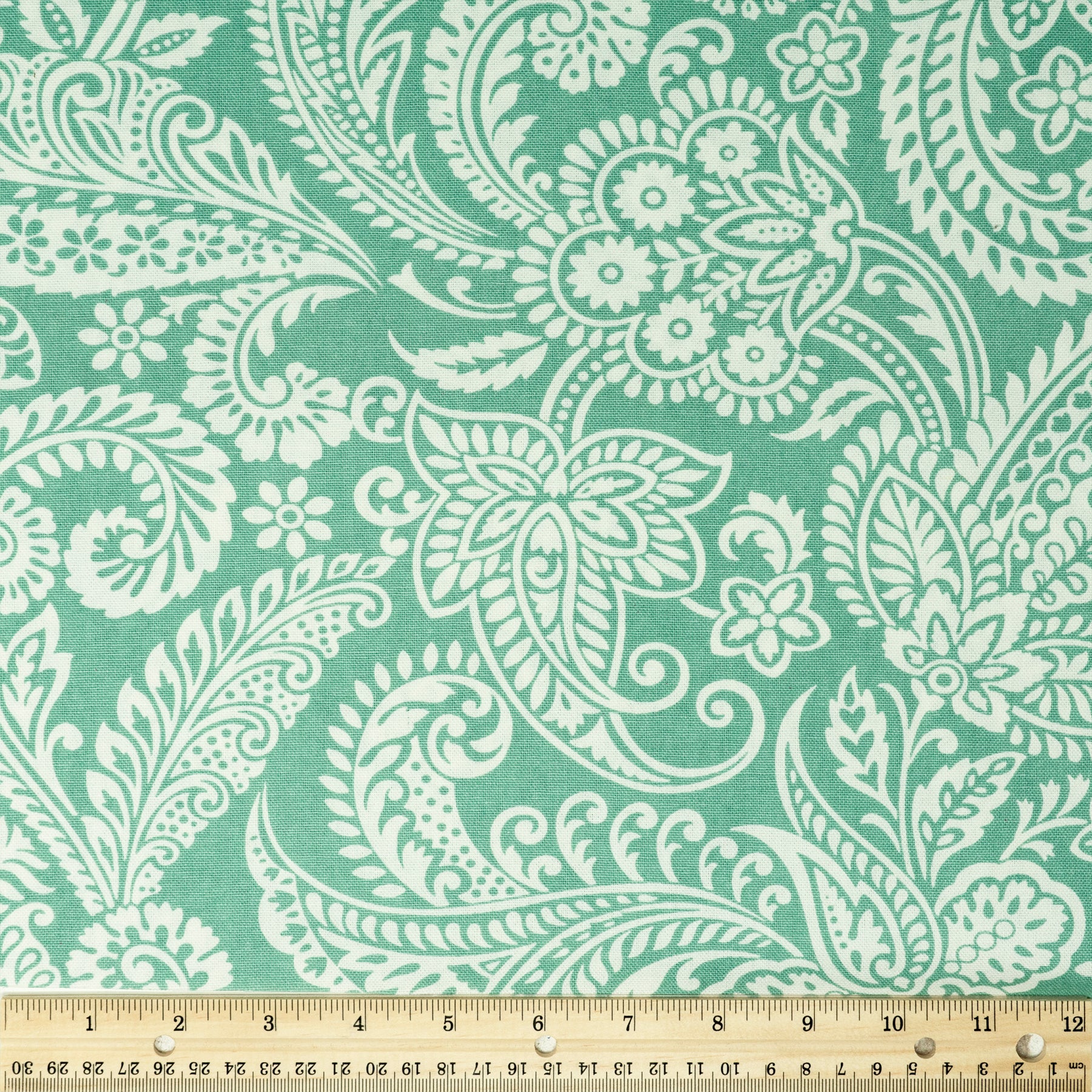 Waverly Inspirations Cotton Duck 54" Graphics Paisley Aqua Color Sewing Fabric by the Yard