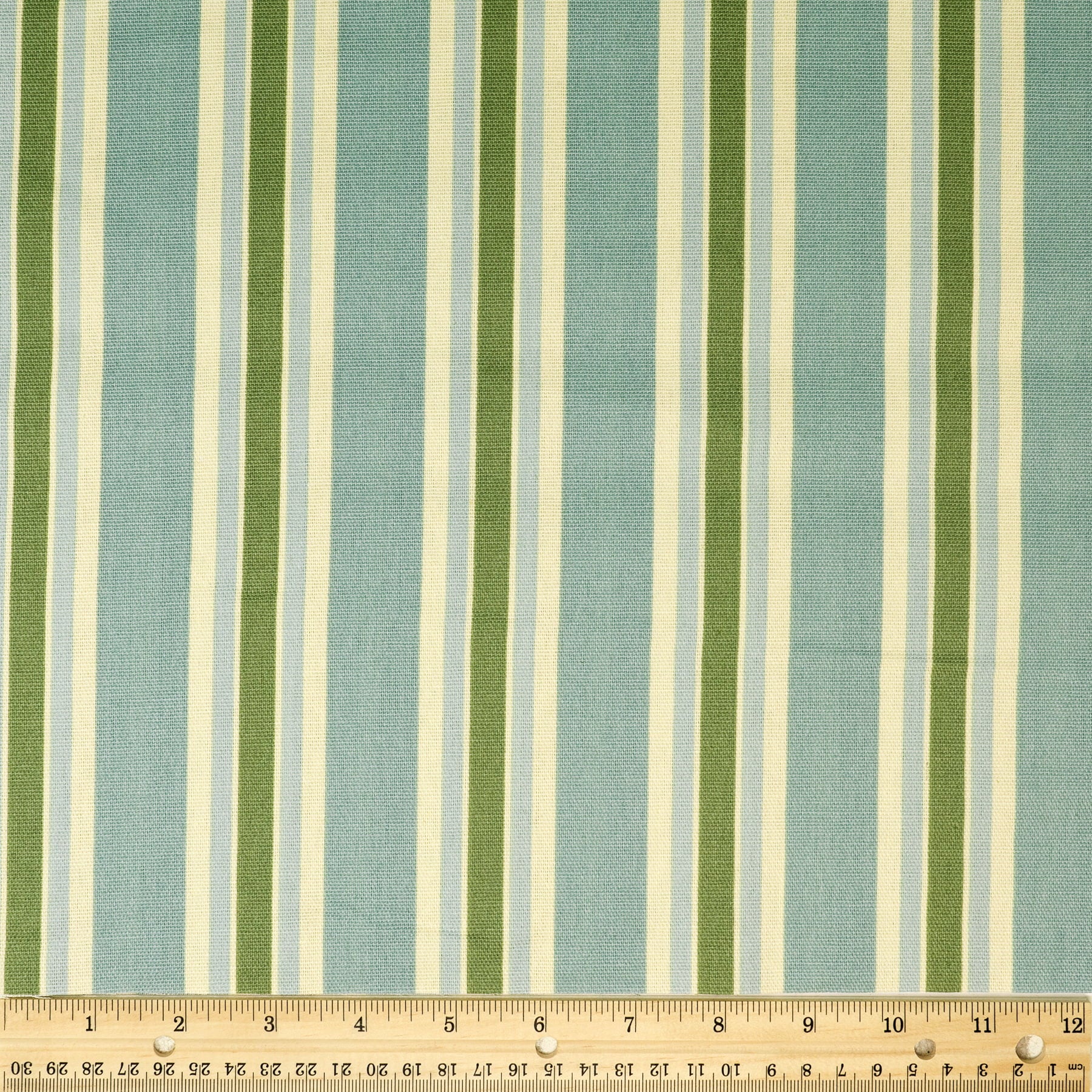 Waverly Inspirations 100% Cotton Duck 45" Width Dark Large Stripe Spa-Tan Color Sewing Fabric by the Yard
