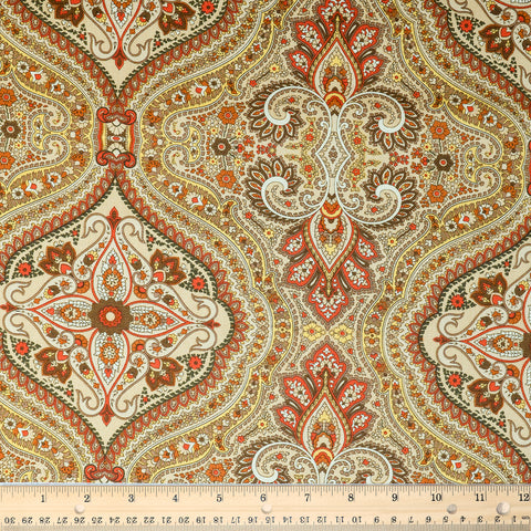 Waverly Inspirations Cotton Duck 54" Paisley Brown Fabric, Per Yard