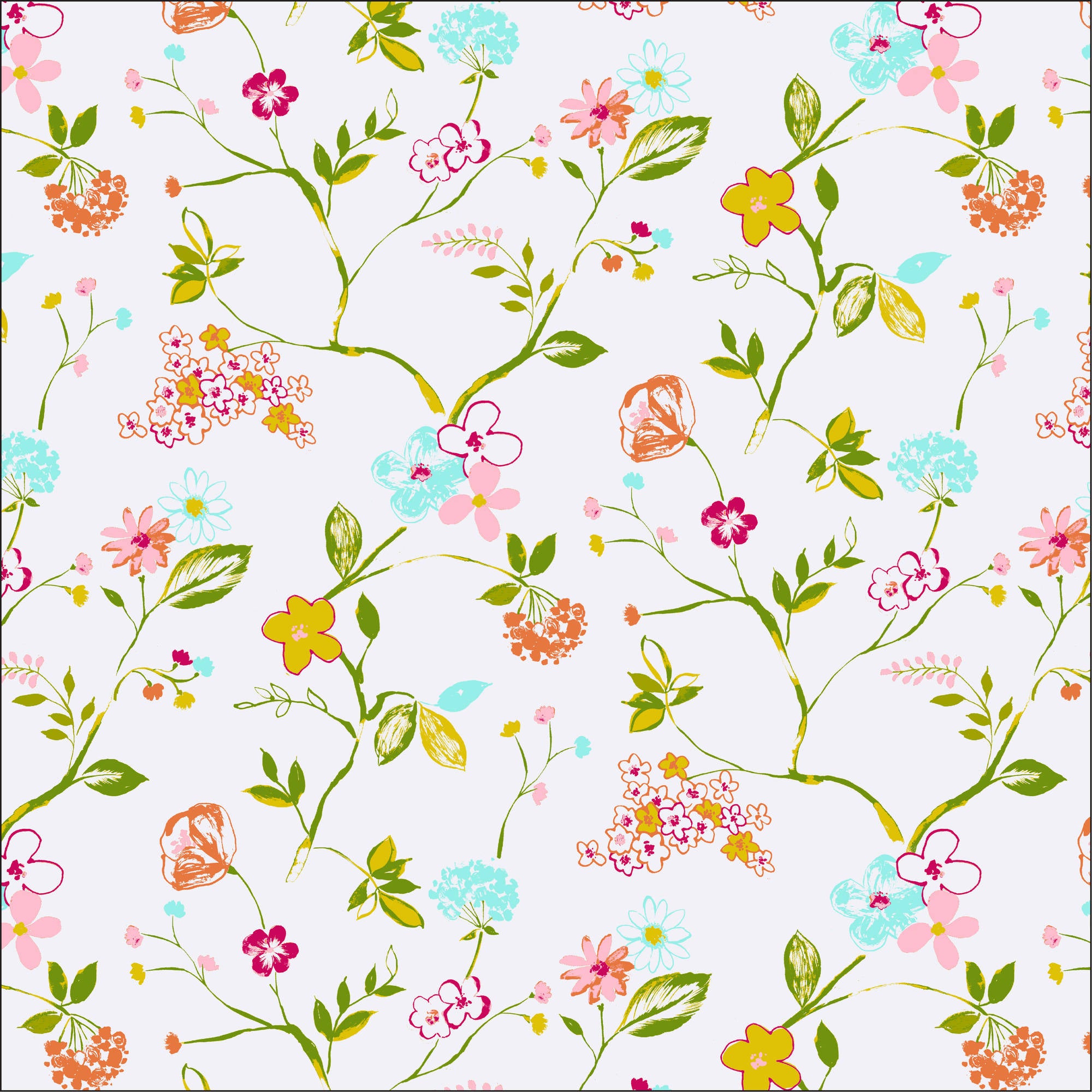 Waverly Inspirations Cotton 44" Sketch Flower Magic Color Sewing Fabric by the Yard