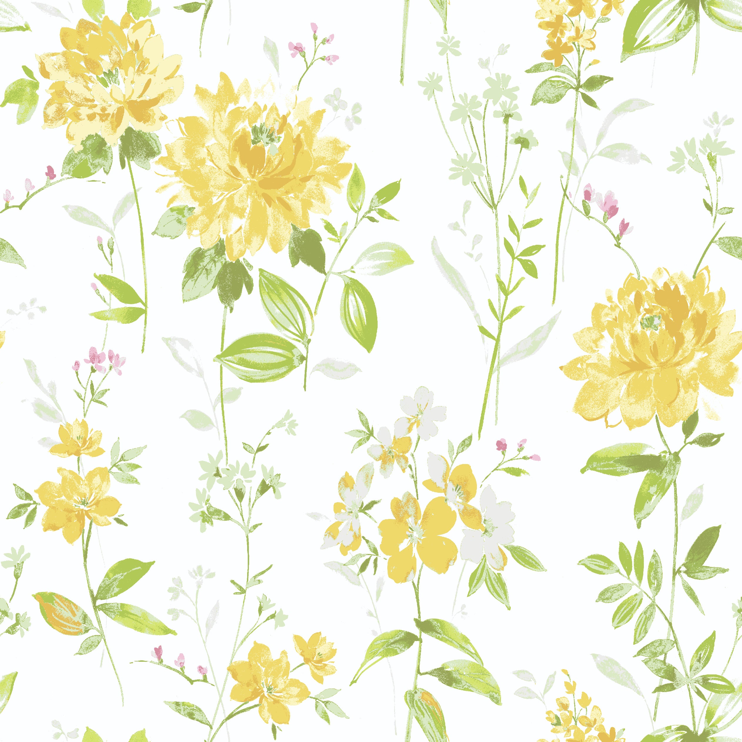 Waverly Inspirations Cotton 44" Floral Yellow Grass Color Sewing Fabric by the Yard