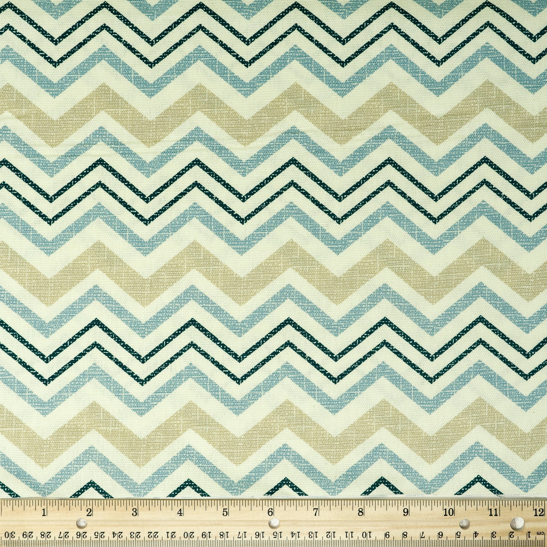 Waverly Inspirations 100% Cotton Duck 45" Width Chevron Spa Color Sewing Fabric by the Yard