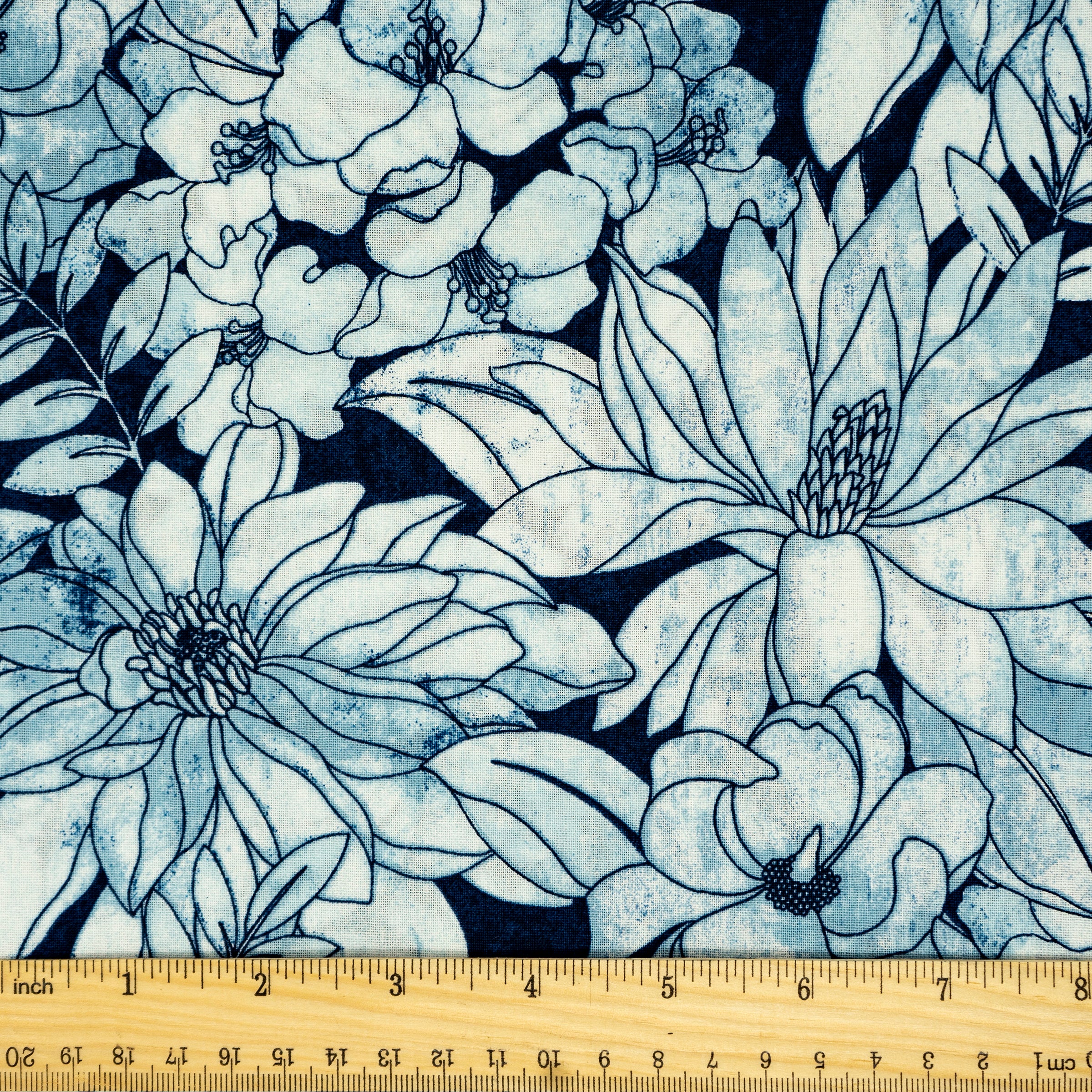 Waverly Inspirations 44" 100% Cotton Tea Garden Sewing & Craft Fabric By the Yard, Navy