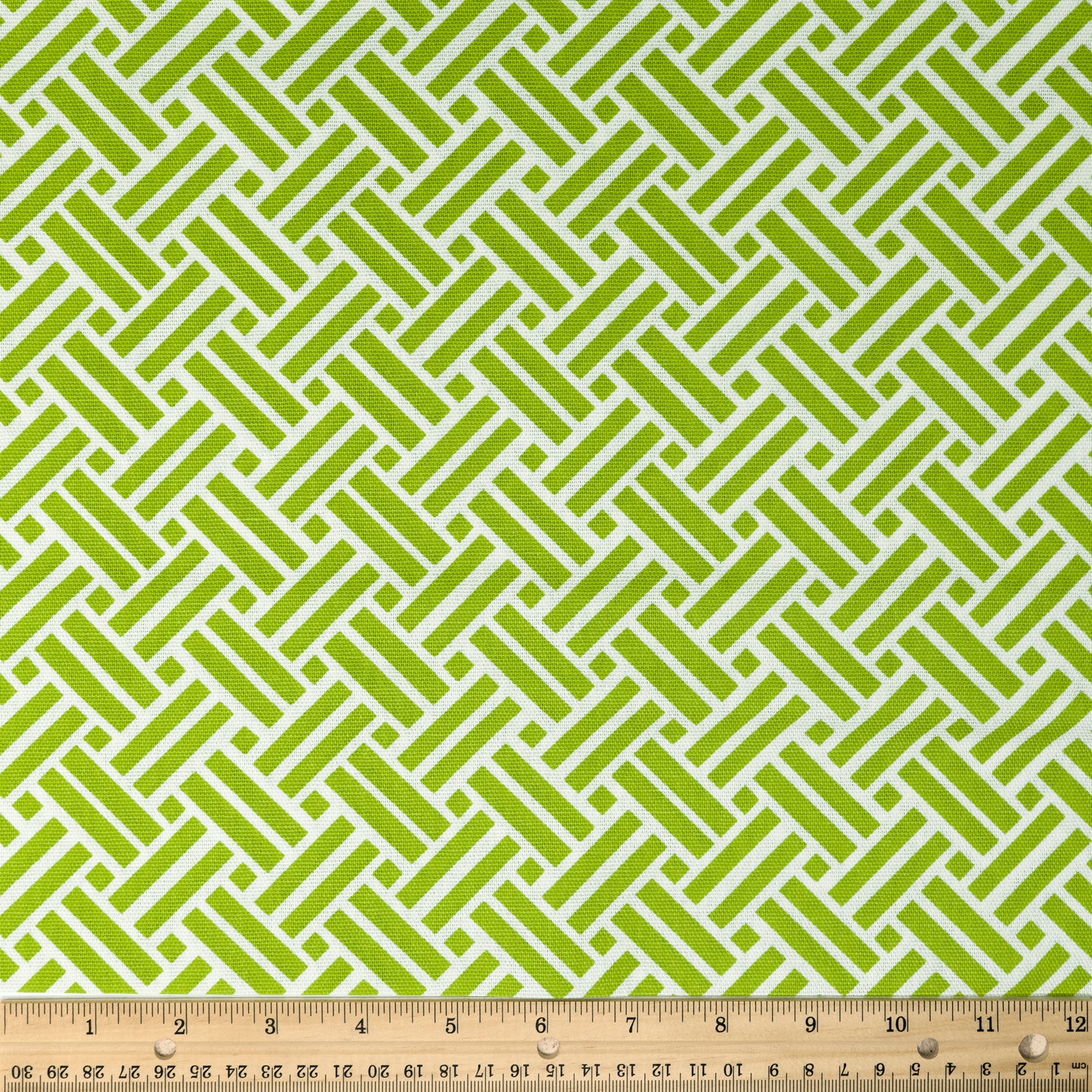Waverly Inspirations Cotton Duck 45" Zigzag Geo Brunt Green Color Sewing Fabric by the Yard