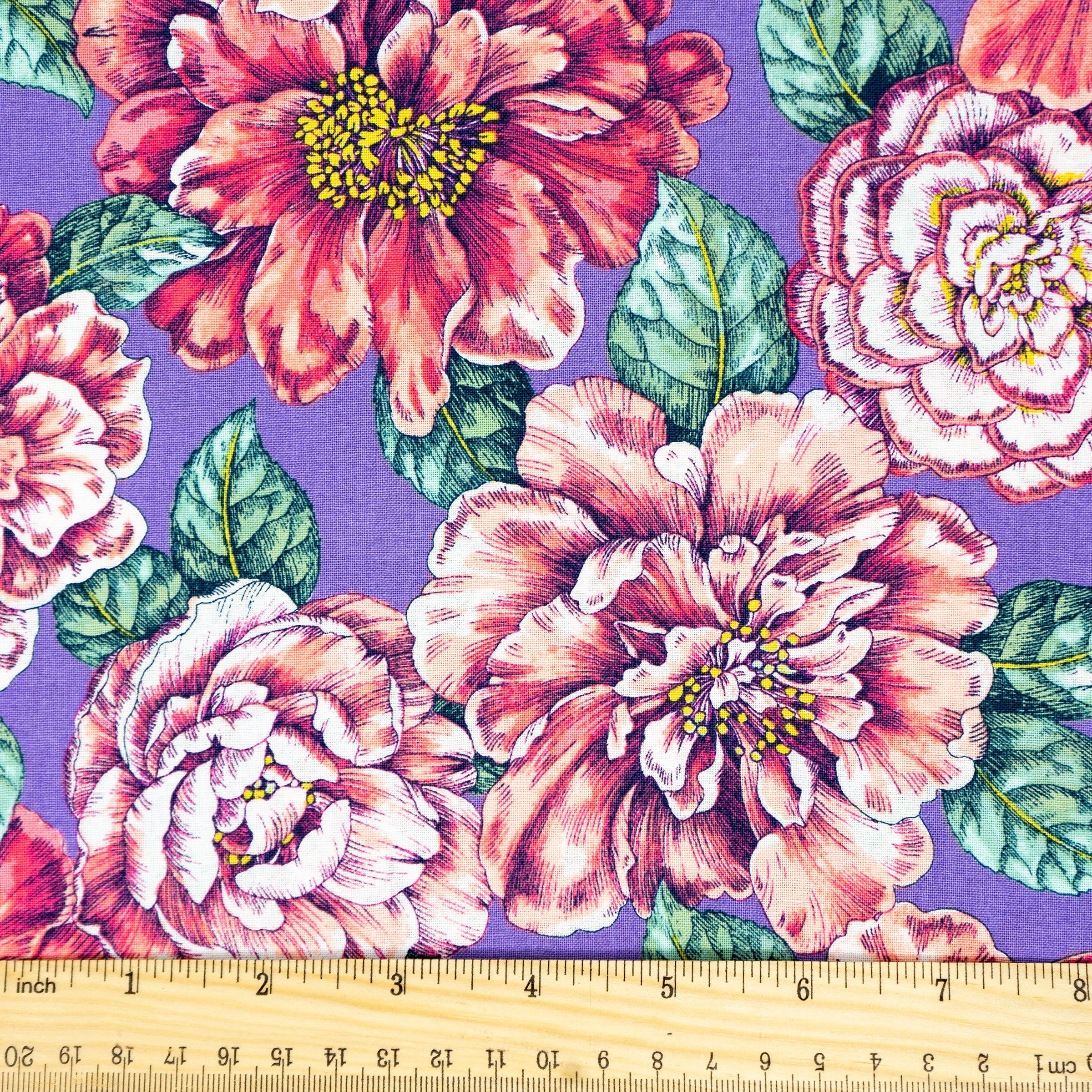 Waverly Inspirations 44" 100% Cotton Bridget Floral Sewing & Craft Fabric By the Yard, Wisteria and Coral