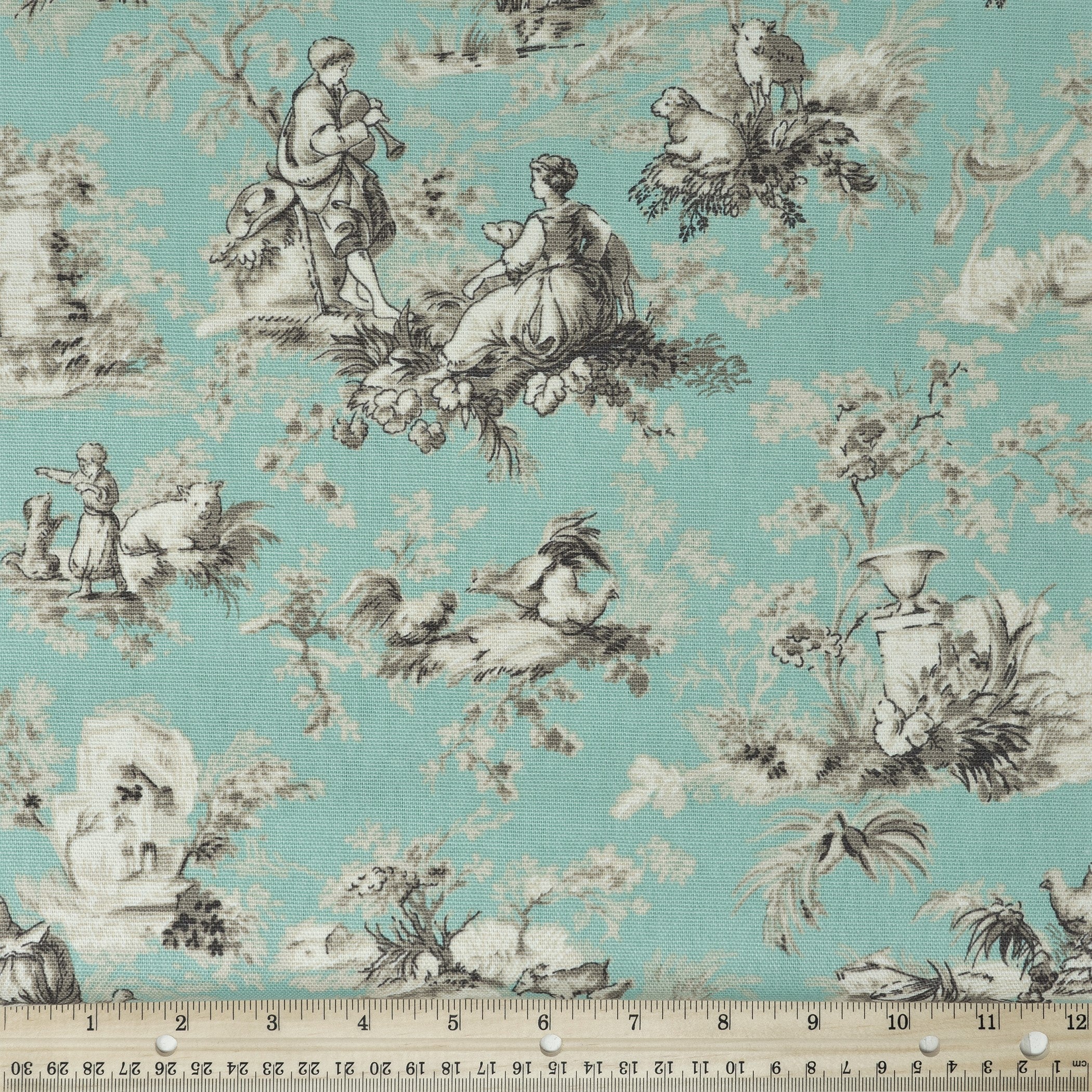 Waverly Inspirations 100% Cotton Duck 45" Width Toile Sky Color Sewing Fabric by the Yard