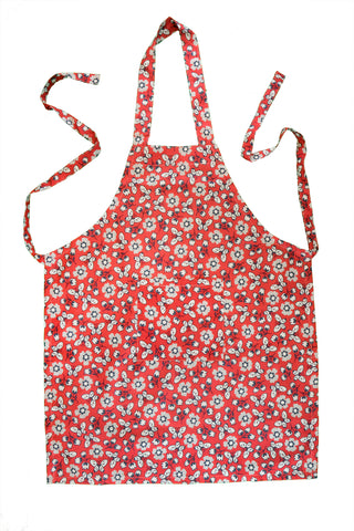Stitch & Sparkle APRON with pocket, 100% Cotton, Vintage, Butterfly Raspberry,  One Size Fix For All