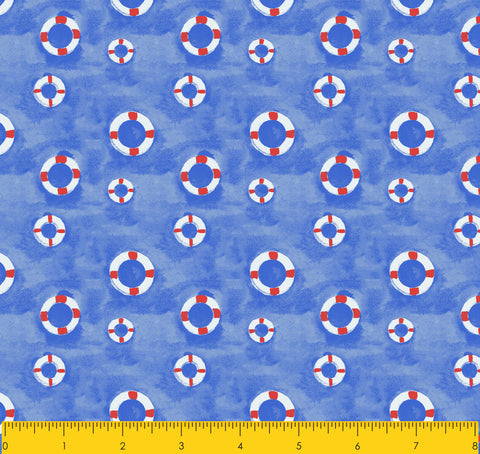 Paul Brent PB SWIM RING 100% Cotton Prints Fabric 44" Wide, Quilt Crafts Cut By The Yard