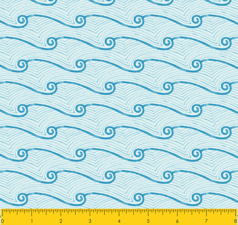 Paul Brent PB SEA WAVE  100% Cotton Prints Fabric 44" Wide, Quilt Crafts Cut By The Yard