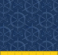 Paul Brent PB BOAT WHEELS 100% Cotton Prints Fabric 44" Wide, Quilt Crafts Cut By The Yard