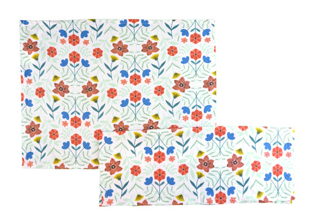 Stitch & Sparkle KITCHEN TOWEL 1 Piece Pack, 15" by 19" , 100% Cotton, Modern Scandinavian, MS Flowers White