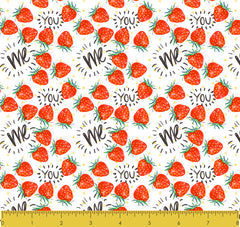 Stitch & Sparkle Fabrics, Fruity, We Love Strawberry  Cotton Fabrics,  Quilt, Crafts, Sewing, Cut By The Yard