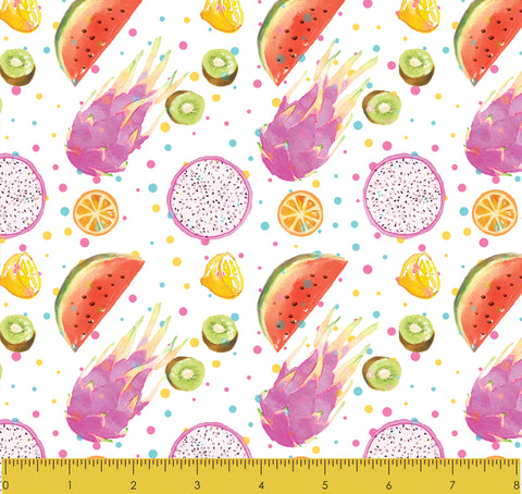 Stitch & Sparkle Fabrics, Fruity, Colorful Fruits Cotton Fabrics,  Quilt, Crafts, Sewing, Cut By The Yard
