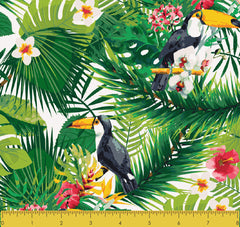 Stitch & Sparkle Fabrics, Tropical, Parrot In The Tropical Cotton Fabrics,  Quilt, Crafts, Sewing, Cut By The Yard
