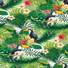 Stitch & Sparkle Fabrics, Tropical, Parrot In The Tropical Cotton Fabrics,  Quilt, Crafts, Sewing, Cut By The Yard