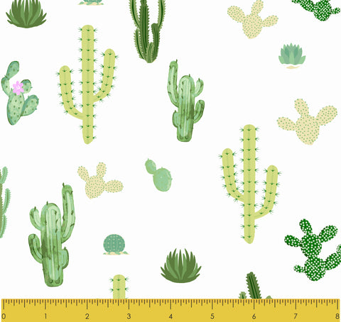 Stitch & Sparkle Fabrics, Tropical, Strong Cactus  Cotton Fabrics,  Quilt, Crafts, Sewing, Cut By The Yard