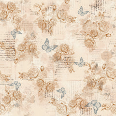 AVIARY-SS AY Words Butterly Beige 100% Cotton Print fabric