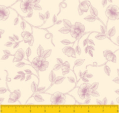 AVIARY-SS AY Floral  Lavender 100% Cotton Print fabric