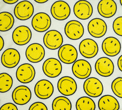 Stitch & Sparkle Smiley Minky Solf Fleece Happy Everyday Pattern, Blanket Fabric, Nursery Fabric, 60" Width, 300GSM