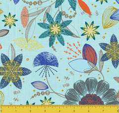 Stitch & Sparkle Mid-Centry-Patio Burst Pool 100% Cotton Fabric 44" Wide, Quilt Crafts Cut by The Yard